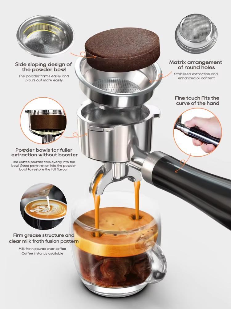 Nueva Cafetera Espresso Semiautomática HiBREW de 20 Bares Temperatura Ajustable Portafiltro de 58mm Cafetera Fría/Caliente Carcasa Metálica H10A
