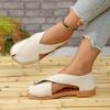 Fashion Women Summer Flat Hollow Sandals French Retro Open Toe Slide Sandals