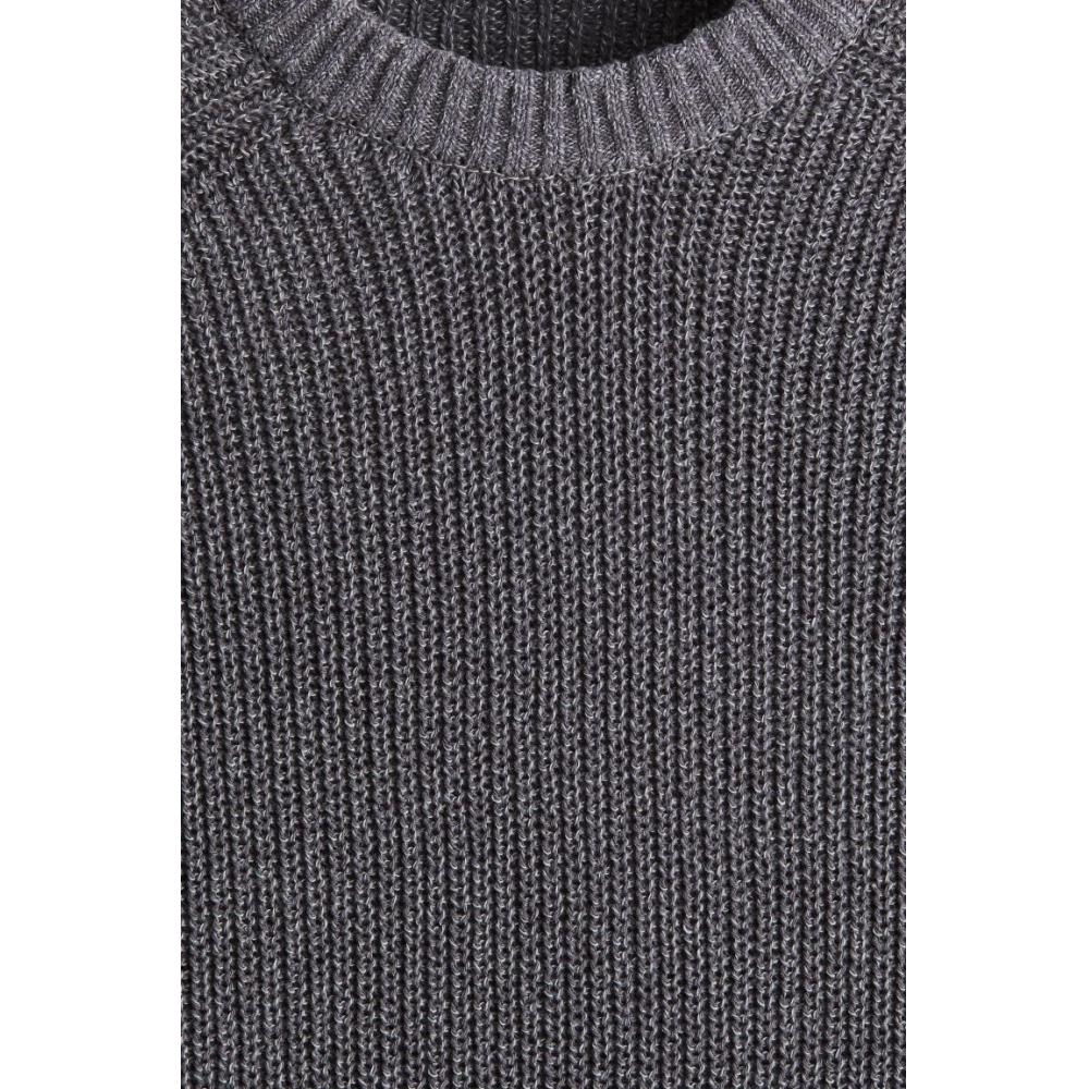 H M sHort Sleeve Sweater Regular Fit Dark Grey