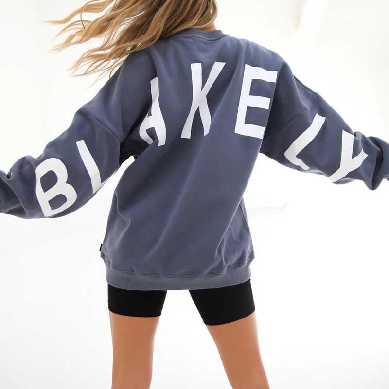 Neuer grenzüberschreitender europäischer und amerikanischer Mode-Druck verdickter vielseitiger langärmeliger lockerer Pullover weibliche Trendmarke