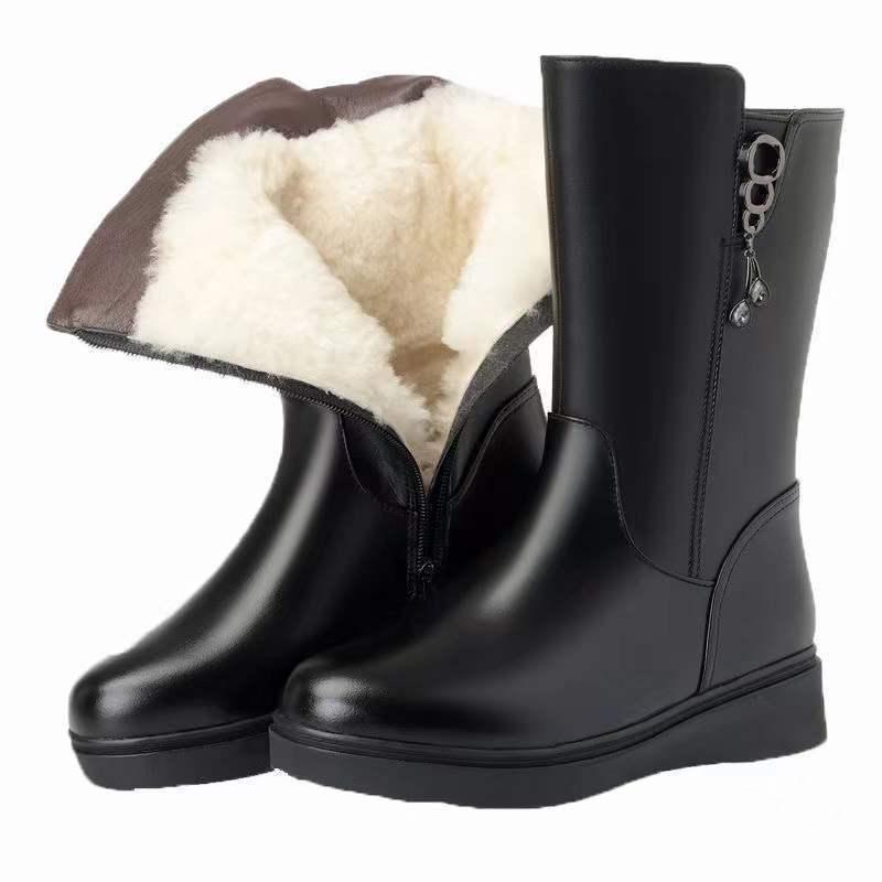 

Women s Fleece-Lined Mid-Calf Winter Boots - Low Heel, Warm Snow Boots for Moms 39