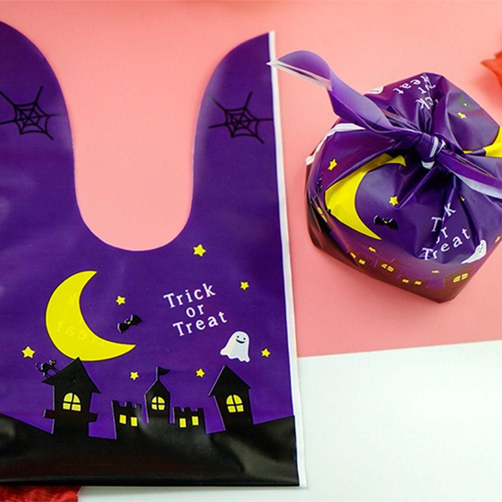Cartoon Pattern Halloween Goodie Bags Colorful Snacks Bag Halloween Treat Bags  Party Supplies