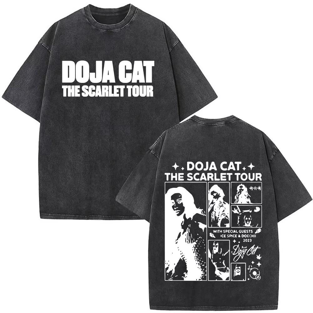 

Vintage Washed Doja Cat Ma Vie World Tour T Shirt Men Women Clothing Fashion T-shirts Casual Cotton T-shirt Tops L