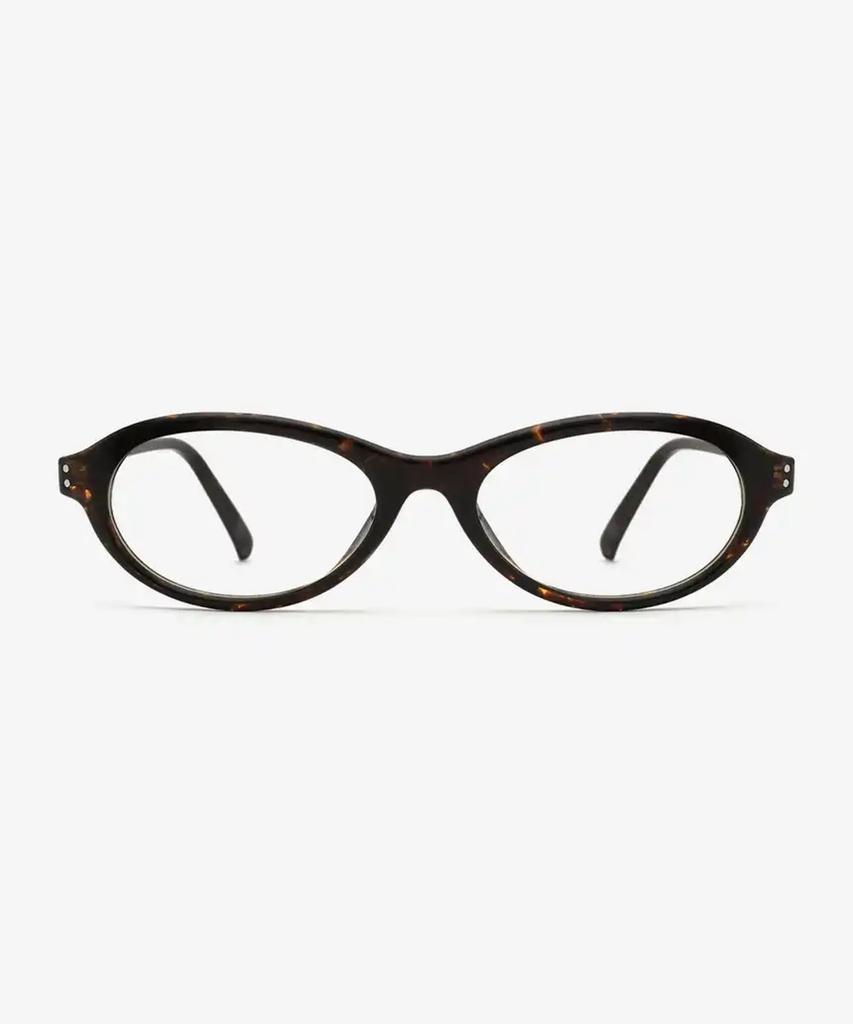 Seutailwokeu Brown Havana Oval Sw Horn 06 Ha Stylework Eyeglass Frames