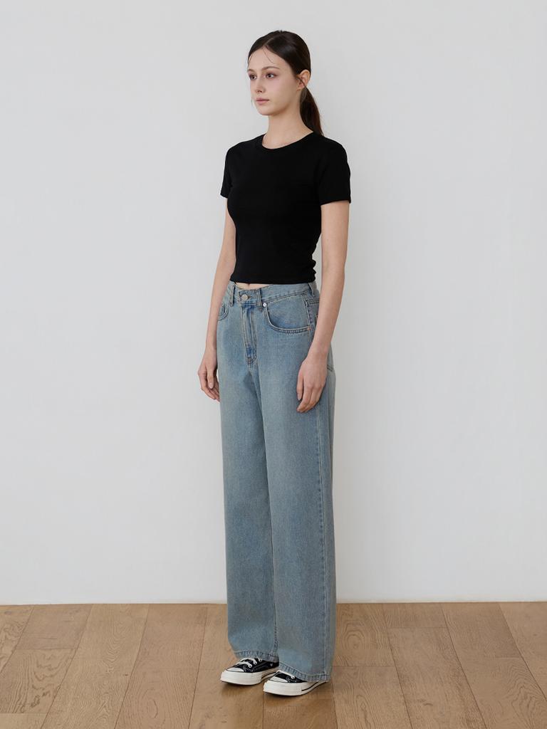 Kkomma Cmj42 Summer Jennie Vintage Wide Denim Pants