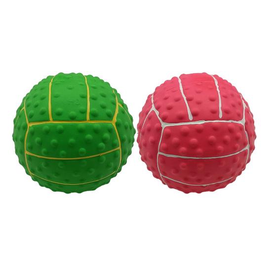 Squeaky Volleyball Dog Chew Toy Bite Resistant Latex Ball Puppies Toy Pet Teething Cleaning Interactive Toy for Small Medium Large Breeds Dogs
