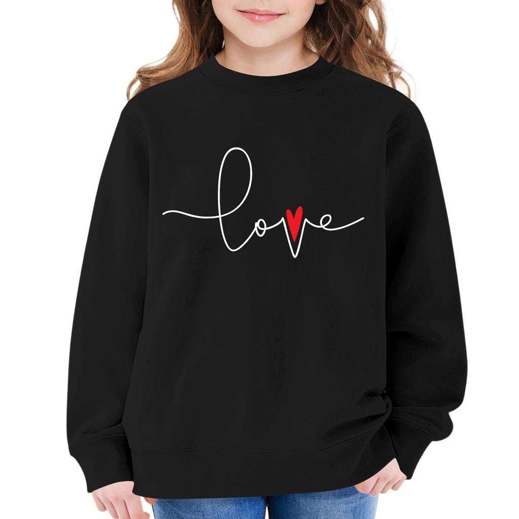 Kinder Langarm Lockerer Pullover Buchstabenaufdruck Rundhals Sweatshirt