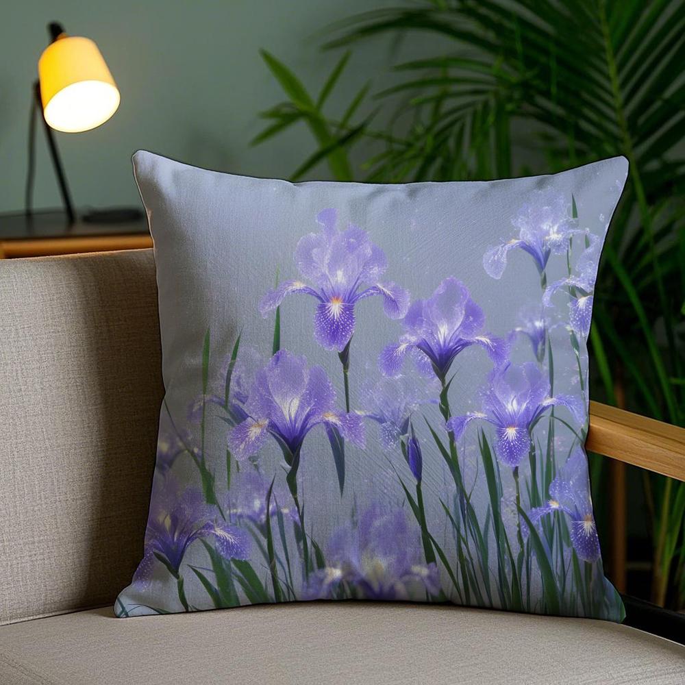 OOrchid Grass Pillow Case Silky Elegant Comfort Sofa Bed Invisible Zipper