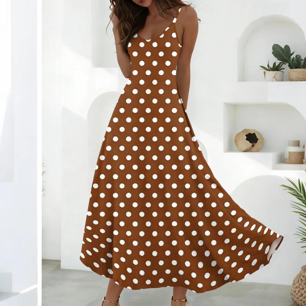 Abiti Estivi Da Donna Abiti Lunghi Svasati Linea Ad A Senza Maniche Vestiti Estivi Con Tasche