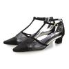 Evol Women's Lightweight and Soft T-Strap Tulle Pumps, Size BL 22.5 Cm
