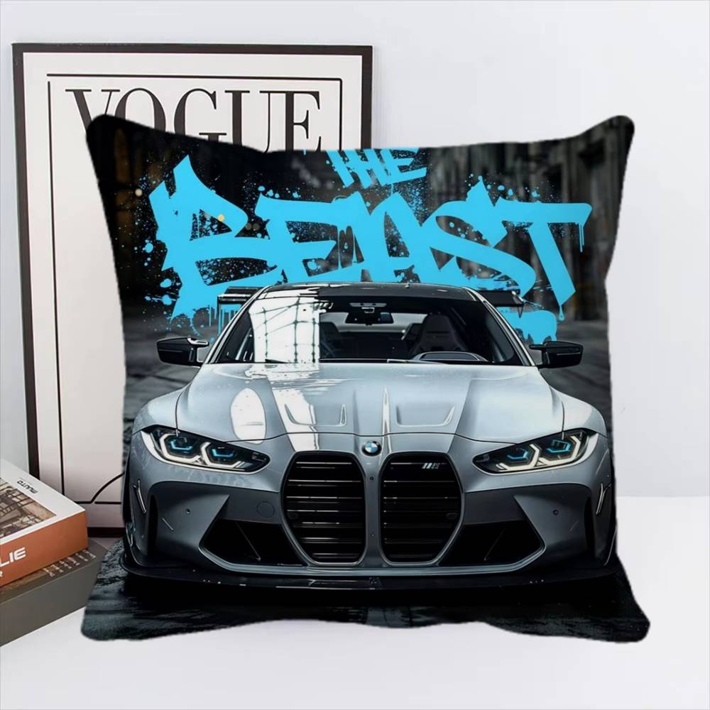 Blue Miata Supra Car E36 Luxury Super Car Pillow Case Square Pillow Bedroom Sofa Leisure Comfort Cushion Home Decoration