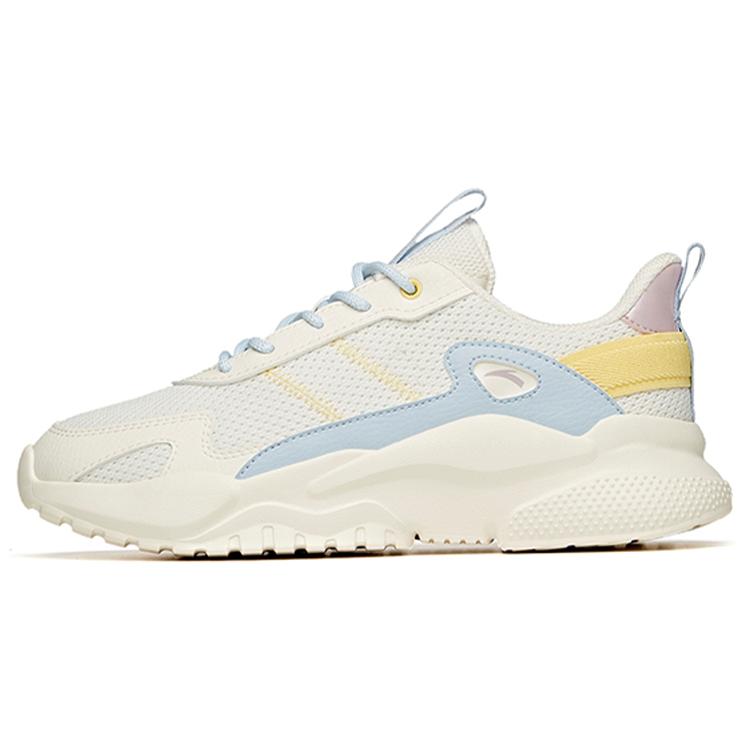 

new Anta Life Collection Anti Slip And Wear Resistant Lightweight Low Top Chunky Sneakers Women s White Blue Yellow 37.5