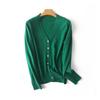 Elegant Merino Wool V-Neck Cardigan - Women's Lightweight Autumn Sweater