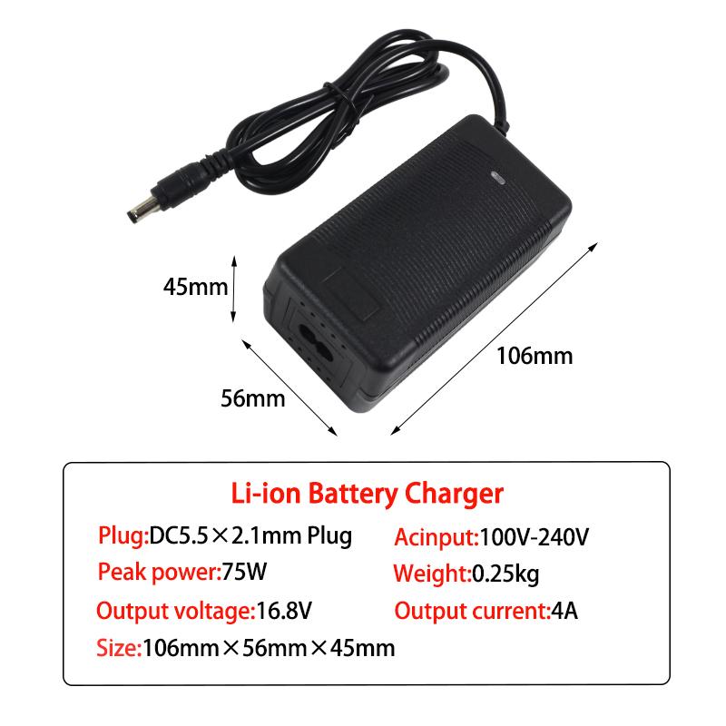 

16.8V 4A Screwdriver Charger for 18650 Lithium Battery 14.4V 4Series Lithium li-ion Battery Charger AC 100V-240V EU/US/ Plug AU Plug