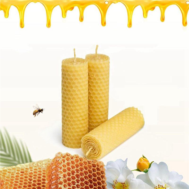 2025 Trend 30 Pieces 100% Natural Beeswax Candle Making Kit, Honeycomb Texture DIY Beeswax Candle Craft Set