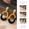Niche Elliptical Geometric Hollow Earrings High-grade Light Luxury Earrings Hollow Geometric Exaggerated Shape Earrings