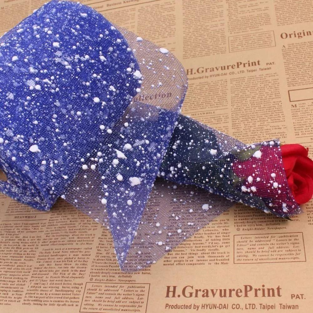 Ręcznie robiony papier pakowy z włóczki, gaza, papier kwiatowy, nowy papier pakowy w płatki śniegu