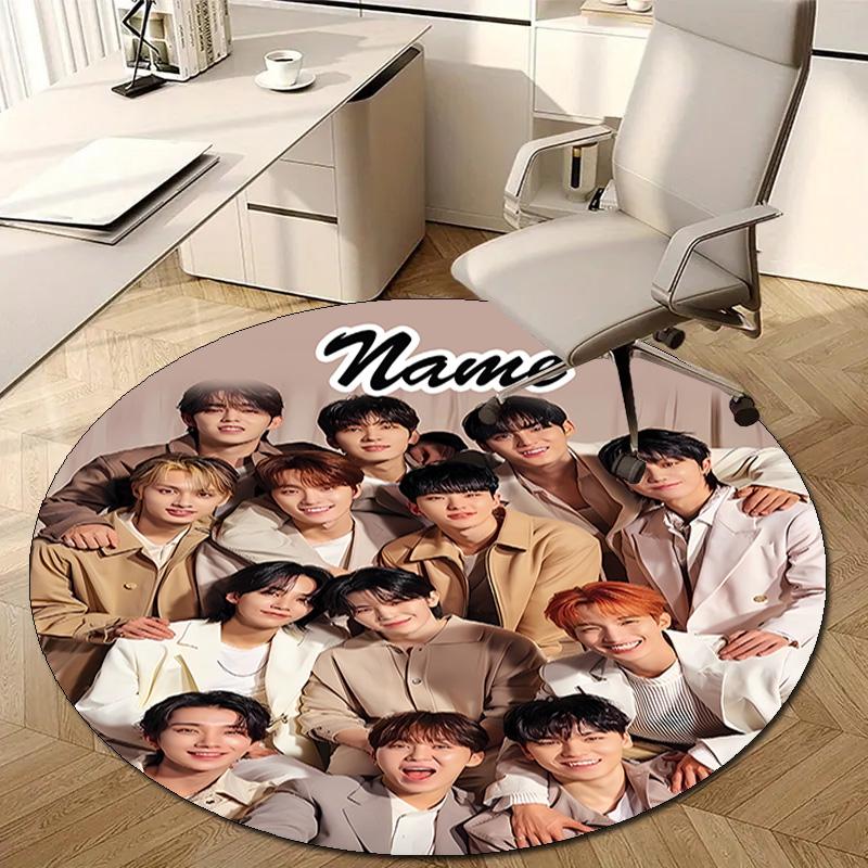 Personalized K-Kpop Team Round Chair Office Rug - Perfect for Mat, Office Chair & More - Ideal Gift for Birthdays and Holidays