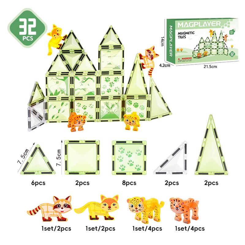 Magnets Building Blocks 3D Diamond Magnetic Tiles Cars Construction Set Stem Educational Toys for Kids Boy Girl Ages 3 4 5 6 7 8