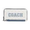 Zip Around 19 Classic Monogram Print Zipper Closure Multi Card Slots Smooth Leather Coated Canvas Wristlet Clutch Wallet Small CB856-SVUOB