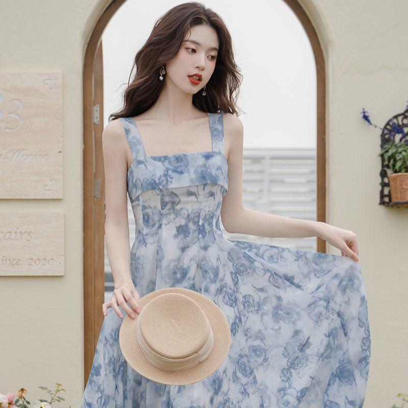 Spring Summer Sunscreen Cardigan with Suspender Dress High-end Fairy Style Super Fairy Forest Skirt