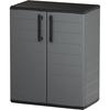 Armario bajo - - 2 puertas + 1 estante de polipropileno - 68 x 37 x Al.84 cm - Gris