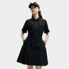 New FILA ORIGINALE Short Sleeved Dresses Women's Jet Black F11W529301F-BK