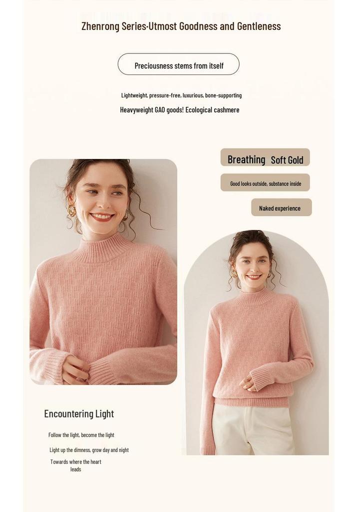 Women's Thickened Cashmere Knit Sweater: Vertical Stripes, Long Sleeves, Solid Color Pullover - Perfect for Layering