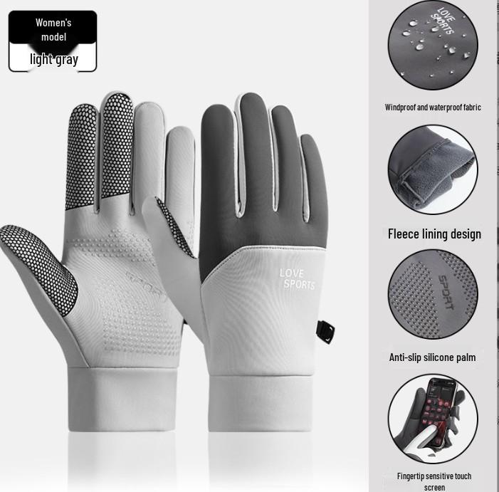 

Waterproof Touchscreen Winter Cycling Gloves: Windproof, Warm, Velvet-Lined for Men & Women One Size