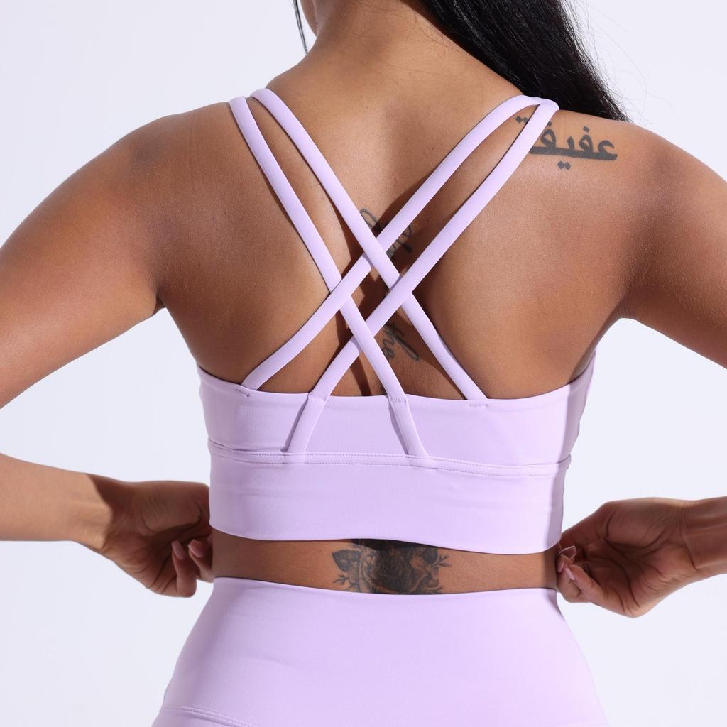 Nude Feel Women's Cross-Back Yoga Sports Bra