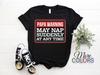 Funny Papa Warning Sign May Nap Suddenly At Any Time Vintage Dad Gifts T-Shirt, Grandpa Husband Father's Day Funny Birthday Present TShirt,