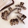 French Style Hair Claw Clips for Women Retro Leopard Print Hair Clip Hairpins Elegant Shark Clip Barrettes Crab Clamp Headwear
