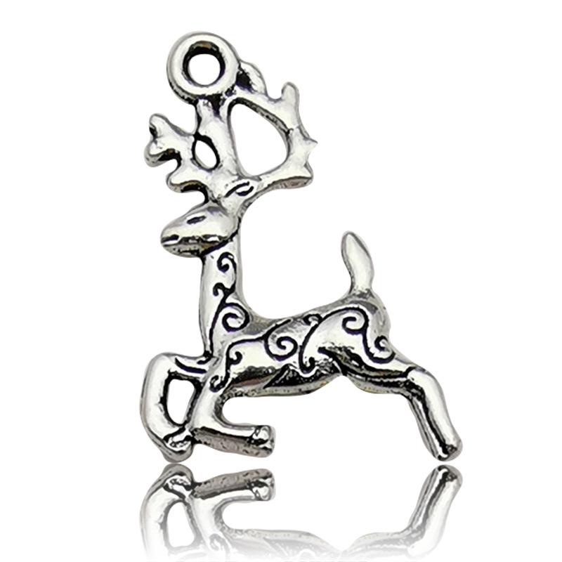 DIY Christmas Retro Zinc Alloy Stag Head Antler Pendant Charm - Jewelry Accessories