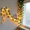 USB Artificial Vine Wedding Fairy Lights Christmas Tree Garland Light Flower Green Leaf String Lights Home Decor