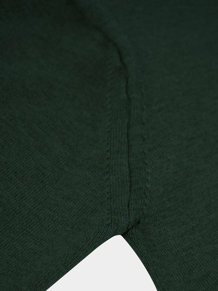 BIRBANTE Soft Washable Line Collar Knit - Dark Green
