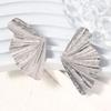 Exaggerated sense of high-end Vintage fan-shaped leaf temperament stud earrings simple and versatile cold wind