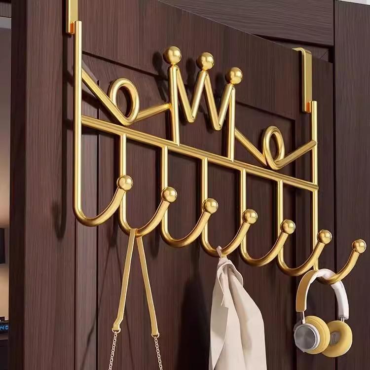 No-Drill Strong Wall-Mounted Coat & Key Hook Rack