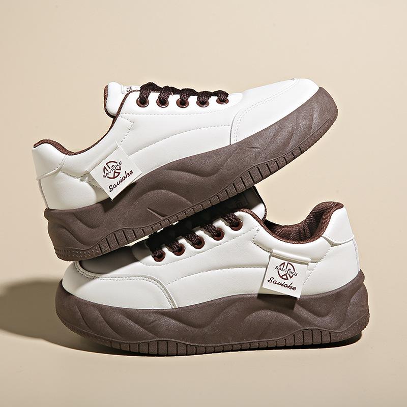 Spring Little White Shoes New Student Height-increasing Sports Board Shoes Trendy Casual Shoes Street Bread Shoes