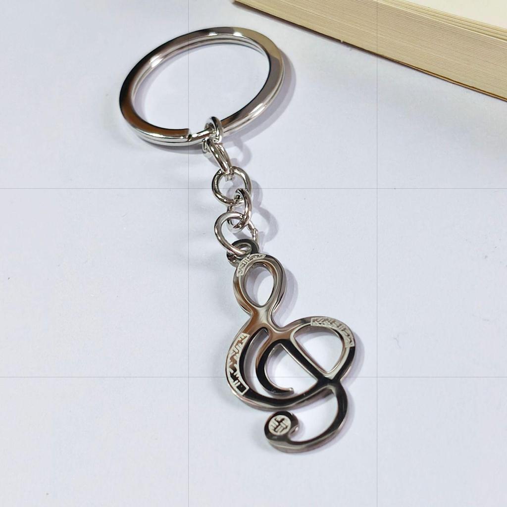 Stainless Steel Musical Note Keychain Pendant