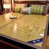 Bamboo Ice Silk Summer Cooling Mat: Foldable Double-Sided Mat for Dormitory or Home, 1.8m