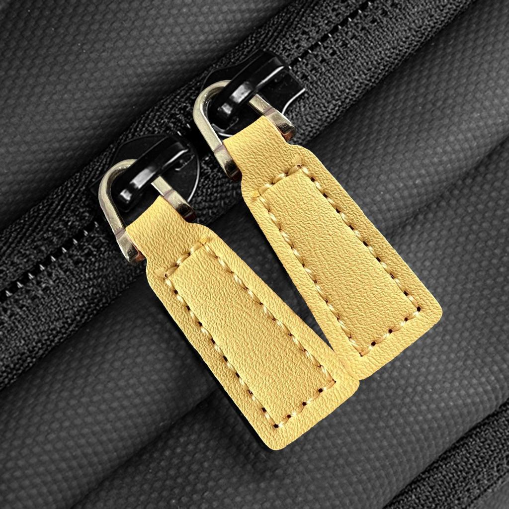 2Pcs Zipper Pulls PU Leather Replacement for Zipper Repair Zipper Heads Zipper Tags for Luggage Jacket Purses Handbags Boot