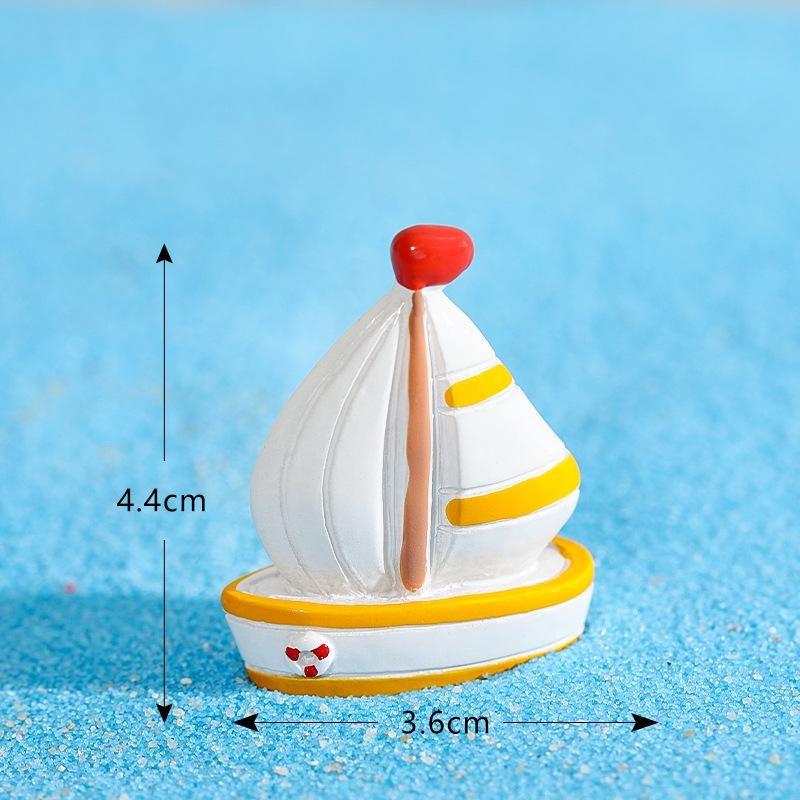 2pcs Seashore Series Mediterranean Style Ornaments Surfboard Seashells Seabirds Miniature Garden Microlandscape Home Decoration