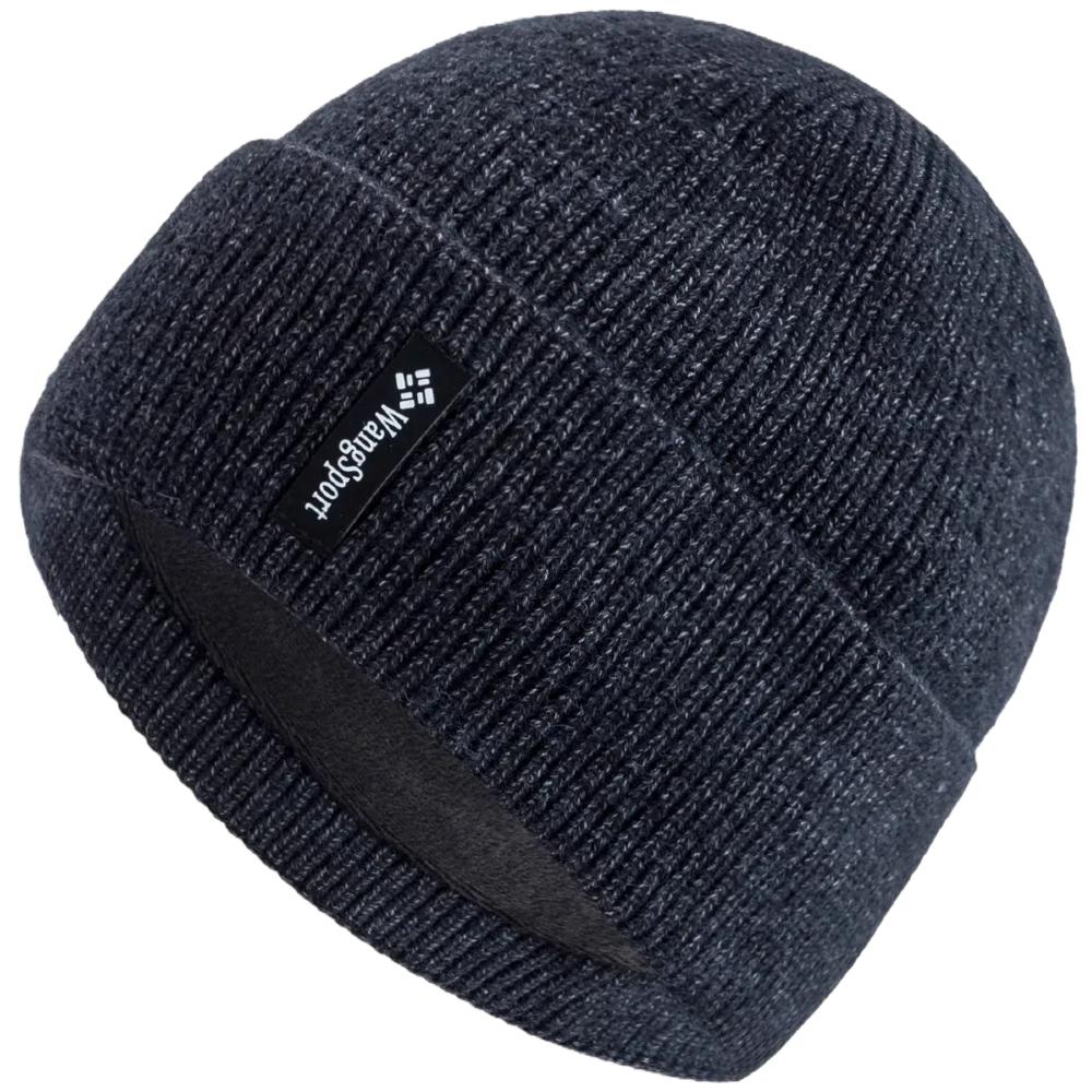 New Unisex Letter Warm Winter Hats Stylish Plush Fur Lined Soft Beanie Cap Thick Winter Sports Knitted Hats For Men Women