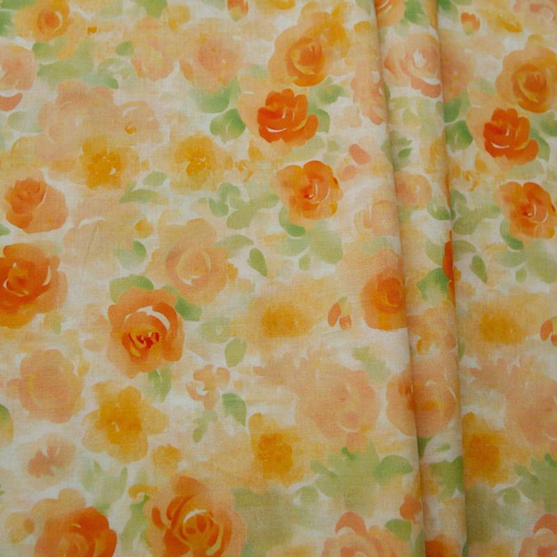 50x145cm Cotton Fabric with Abstract Floral Oil Painting Print, Daisy Wildflower Pattern Cotton Cloth for DIY Sewing Curtain