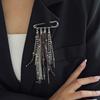 Ingemark Trendy Acrylic Beads Pendant Brooch for Women Vintage Silver Color Metal Tassel Dress Suit Collar Pins Clip New Jewelry