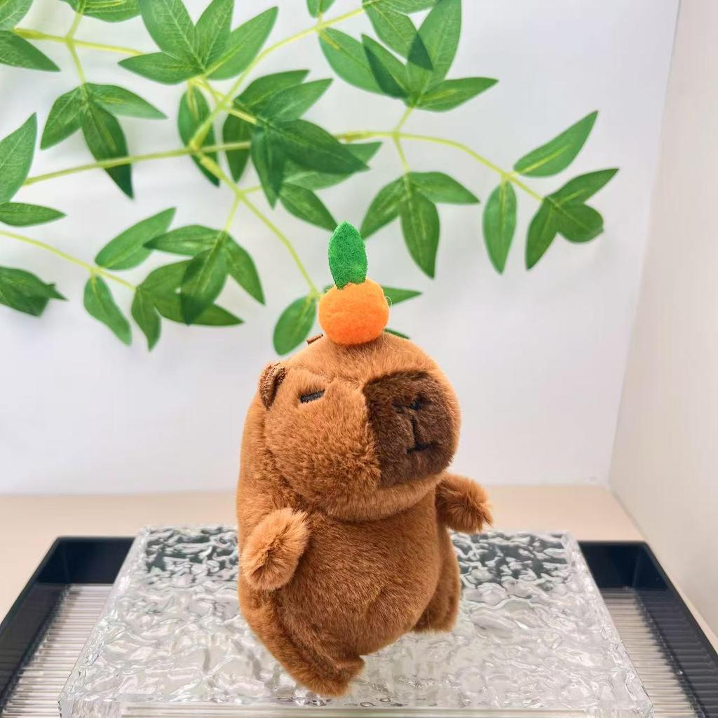 Hot Selling Turtle & Strawberry Hat Capybara Plush Doll Keychain Backpack Decoration