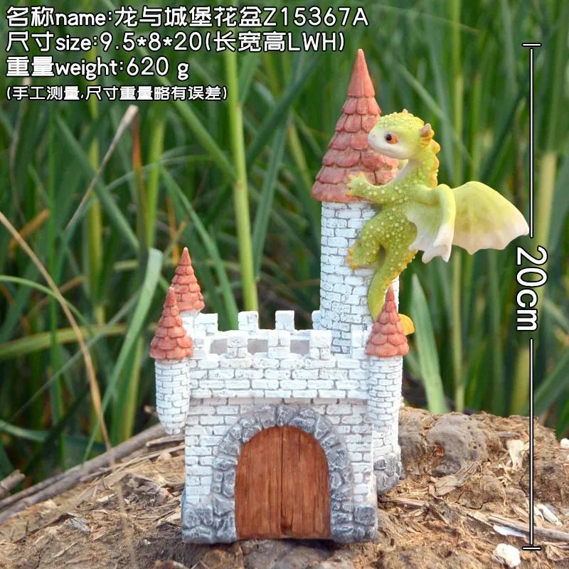 Resin Simulation Magic Animal Dragon Dinosaur Miniature Fairy Garden Terrarium Bonsai Decor Dragon Figurine