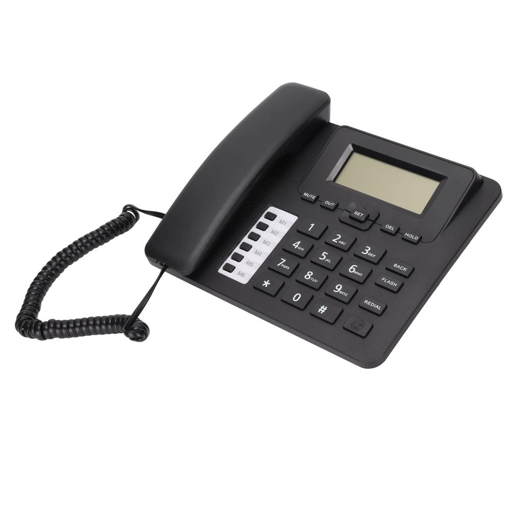 Home Desktop Corded Telephone LCD Display Hands Free Caller ID Alarm Clock Business Landline Telephone for Home Hotel
