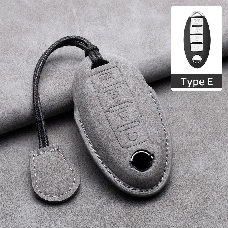 Leather Car Remote Key Case Cover Shell for Nissan Versa Maxima Altima Rogue Armada Sentra Murano for Infiniti FX35 QX60