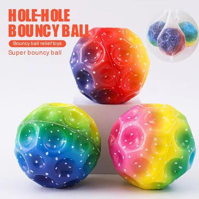 New Colorful Bouncy Balls High Elasticity with Wristband Rubber Hand Ball Rubber Hole Ball